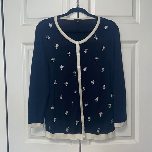 Talbots palm tree cardigan Size XL - Picture 1 of 8
